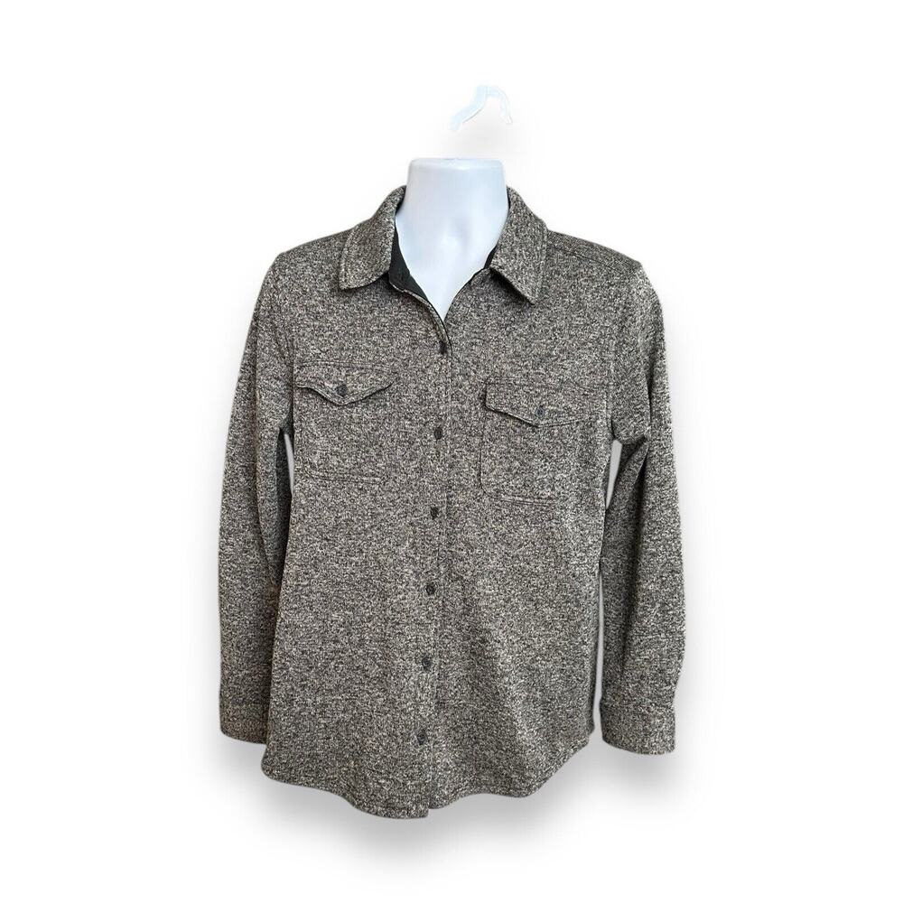 Eddie Bauer Button Down Women’s Knit Sweater Gray Brown Large